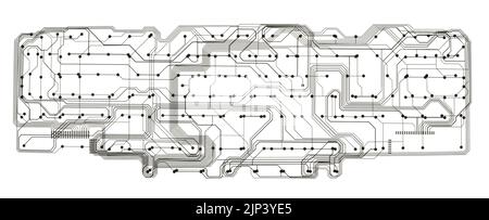 Close up Printed Keyboard Circuit isolated on white background Stock Photo