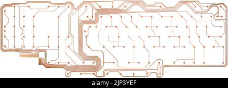 Close up Printed Keyboard Circuit isolated on white background Stock Photo