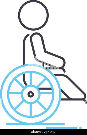 accessibility for disabled line icon, outline symbol, vector illustration, concept sign Stock Vector