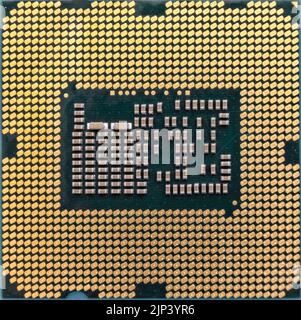 Computer CPU Processor Chip,  top view Stock Photo