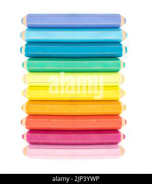 colorful eraser in shaped pencil on white background Stock Photo