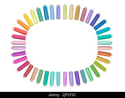 colorful eraser in shaped pencil on white background Stock Photo