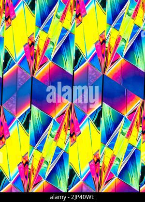 Glass pyramid prism with colorful light reflection Stock Photo