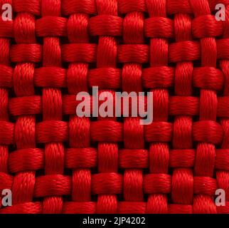red knitted braids texture macro view Stock Photo