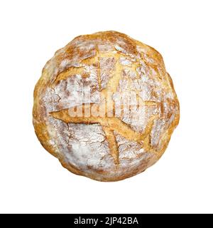 Traditional leavened sourdough bread isolated on white background. Healthy food photography Stock Photo
