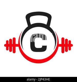 Letter C Fitness Logo Design . Sport Gym Logo Icon Design Vector Template Stock Vector