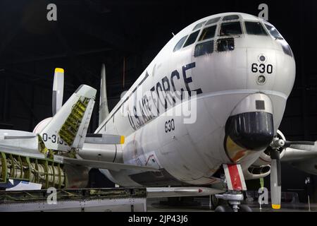 A United States Air Force Jet Plane in the United States Air Force Museum in Dayton, USA Stock Photo