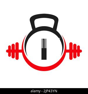 Letter I Fitness Logo Design . Sport Gym Logo Icon Design Vector Template Stock Vector