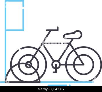 bicycle city parking line icon, outline symbol, vector illustration, concept sign Stock Vector