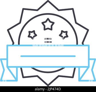 Best Seller Line Icon Set Award Medal Ribbon Stamp Outlines Stock ...