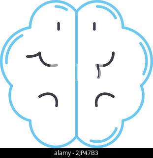 brain line icon, outline symbol, vector illustration, concept sign Stock Vector