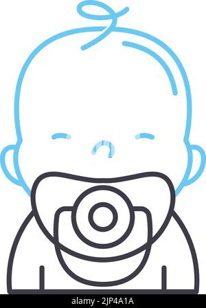 baby pacifier line icon, outline symbol, vector illustration, concept sign Stock Vector