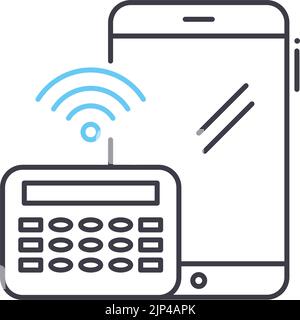 burglar alarm line icon, outline symbol, vector illustration, concept sign Stock Vector