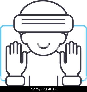 biofeedback line icon, outline symbol, vector illustration, concept sign Stock Vector