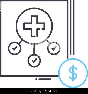 all-inclusive price line icon, outline symbol, vector illustration, concept sign Stock Vector