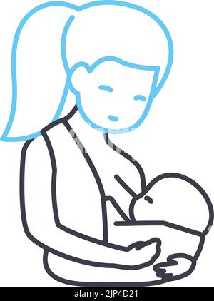 breastfeeding line icon, outline symbol, vector illustration, concept sign Stock Vector