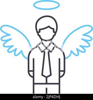 business angel line icon, outline symbol, vector illustration, concept sign Stock Vector