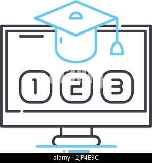 Computer classes linear icon concept. Computer classes line vector sign ...