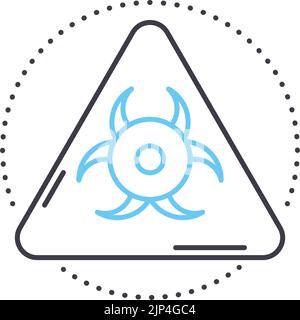 biological hazard line icon, outline symbol, vector illustration, concept sign Stock Vector