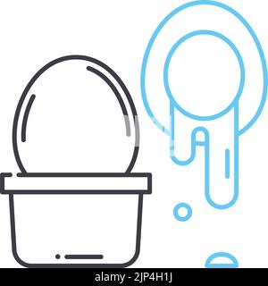 boiled egg line icon, outline symbol, vector illustration, concept sign Stock Vector