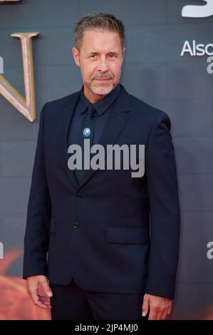 London, UK . 15 August, 2022 . Paddy Considine pictured at the House of The Dragon -  World Premiere held at the Leicester Square Gardens. Credit:  Alan D West/Alamy Live News Stock Photo