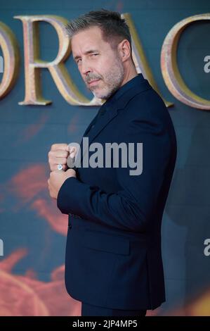 London, UK . 15 August, 2022 . Paddy Considine pictured at the House of The Dragon -  World Premiere held at the Leicester Square Gardens. Credit:  Alan D West/Alamy Live News Stock Photo