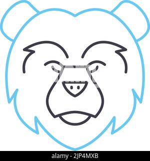 bear head line icon, outline symbol, vector illustration, concept sign Stock Vector