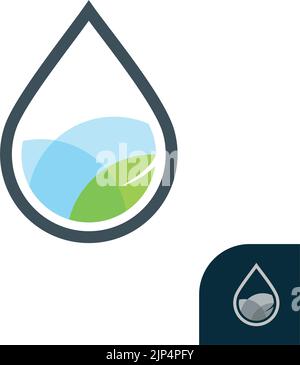 recycle water drop nature liquid blue silhouette style icon vector ...