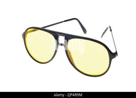 Modern sunglasses isolated on white. Stock Photo