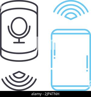 bluetooth line icon, outline symbol, vector illustration, concept sign Stock Vector
