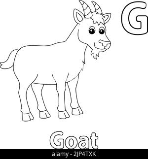 Goat Animal Tracing Letter ABC Coloring Page G Stock Vector Image & Art ...