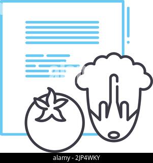 balanced meal line icon, outline symbol, vector illustration, concept sign Stock Vector