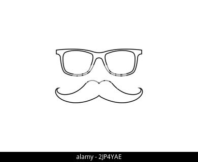 Glasses with Mustache and Tie Cartoon Clipart Stock Vector Image & Art ...