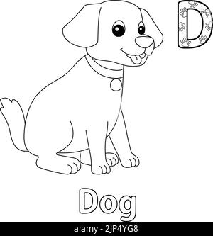 Dog Alphabet ABC Coloring Page D Stock Vector Image & Art - Alamy