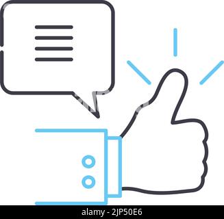 client feedback line icon, outline symbol, vector illustration, concept sign Stock Vector