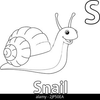 Snail Alphabet ABC Coloring Page S Stock Vector