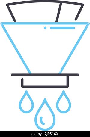 coffee drip line icon, outline symbol, vector illustration, concept sign Stock Vector