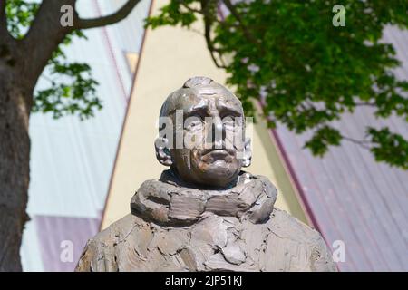 Statue of Roald Amundsen in Oslo the south pole explorer - first people to ever reach the South Pole Stock Photo