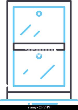 cabinet line icon, outline symbol, vector illustration, concept sign Stock Vector