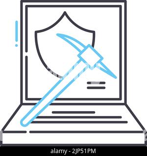 brute force attack line icon, outline symbol, vector illustration, concept sign Stock Vector