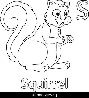 Forest Animal Squirrel Coloring Page for Kids Stock Vector Image & Art ...
