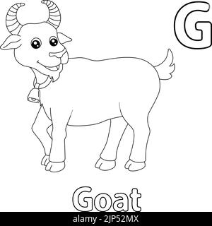 Goat Animal Tracing Letter ABC Coloring Page G Stock Vector Image & Art ...