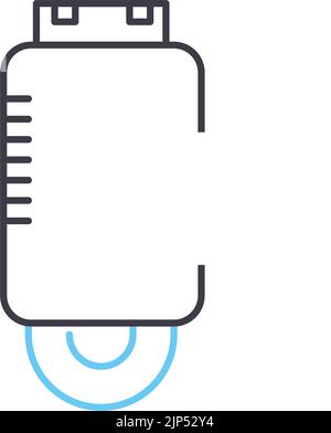 data leak espionage line icon, outline symbol, vector illustration, concept sign Stock Vector