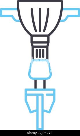 concrete breaker line icon, outline symbol, vector illustration, concept sign Stock Vector