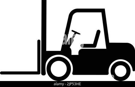forklift symbol, simple flat icon - vector artwork Stock Vector