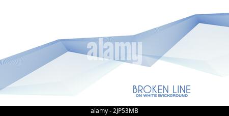 Abstract bluish broken line by thin lines on white background. Vector graphic Stock Vector