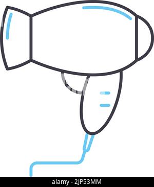 fan face brush line icon, outline symbol, vector illustration, concept sign Stock Vector
