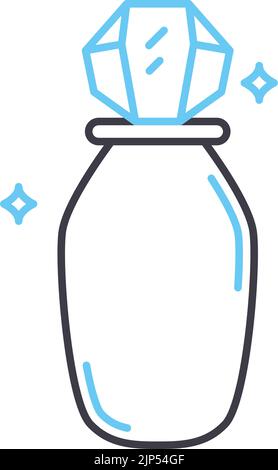 elixir bottle line icon, outline symbol, vector illustration, concept sign Stock Vector