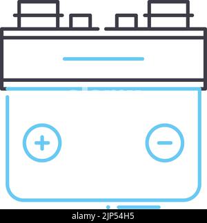 car battery line icon, outline symbol, vector illustration, concept sign Stock Vector