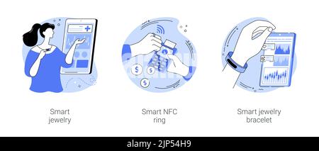 NFC bracelet connected to smartphone linear icon. Thin line illustration.  NFC phone synchronized with smartwatch. RFID wristband. Contour symbol.  Vect Stock Vector Image & Art - Alamy